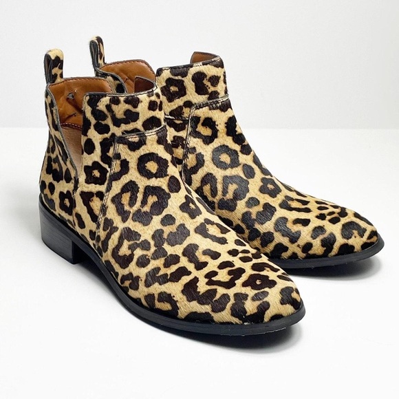 Franco Sarto Shoes - Franco Sarto Domingo Leopard Print Calf Hair Ankle Bootie size 8